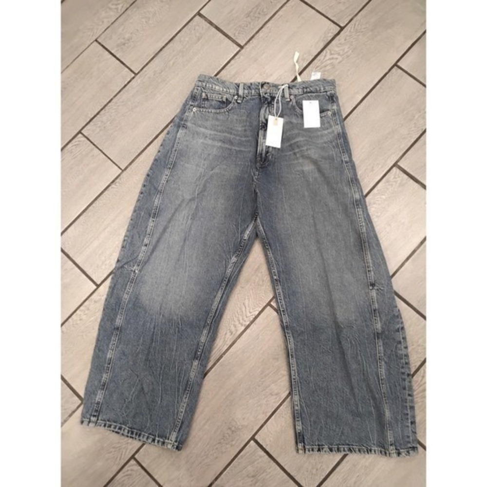 Good American Good Extreme Baggy Jeans Blue High Rise Wide Balloon Leg Size 4 27 - Picture 3 of 6